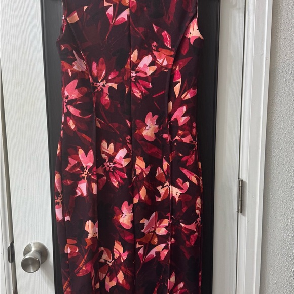 Calvin Klein Pink and Black Floral Midi Dress - Picture 3 of 8